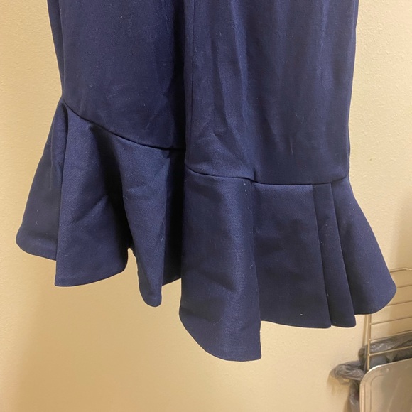 Torn by Ronny Kobo Blue Asymetrical Ruffle Turtleneck Dress - Picture 4 of 6